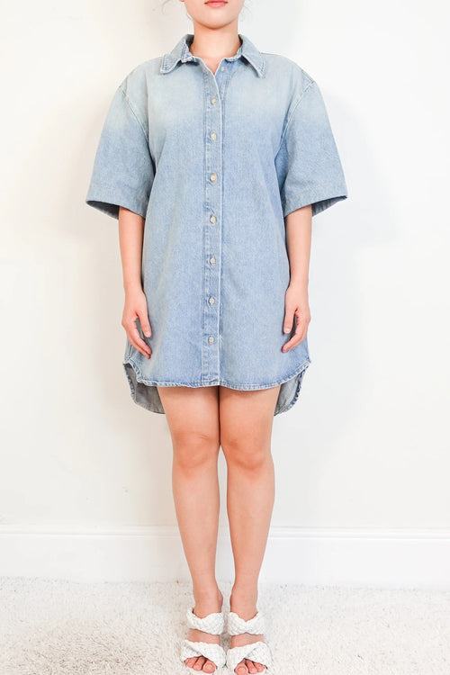 blue denim shirt dress
