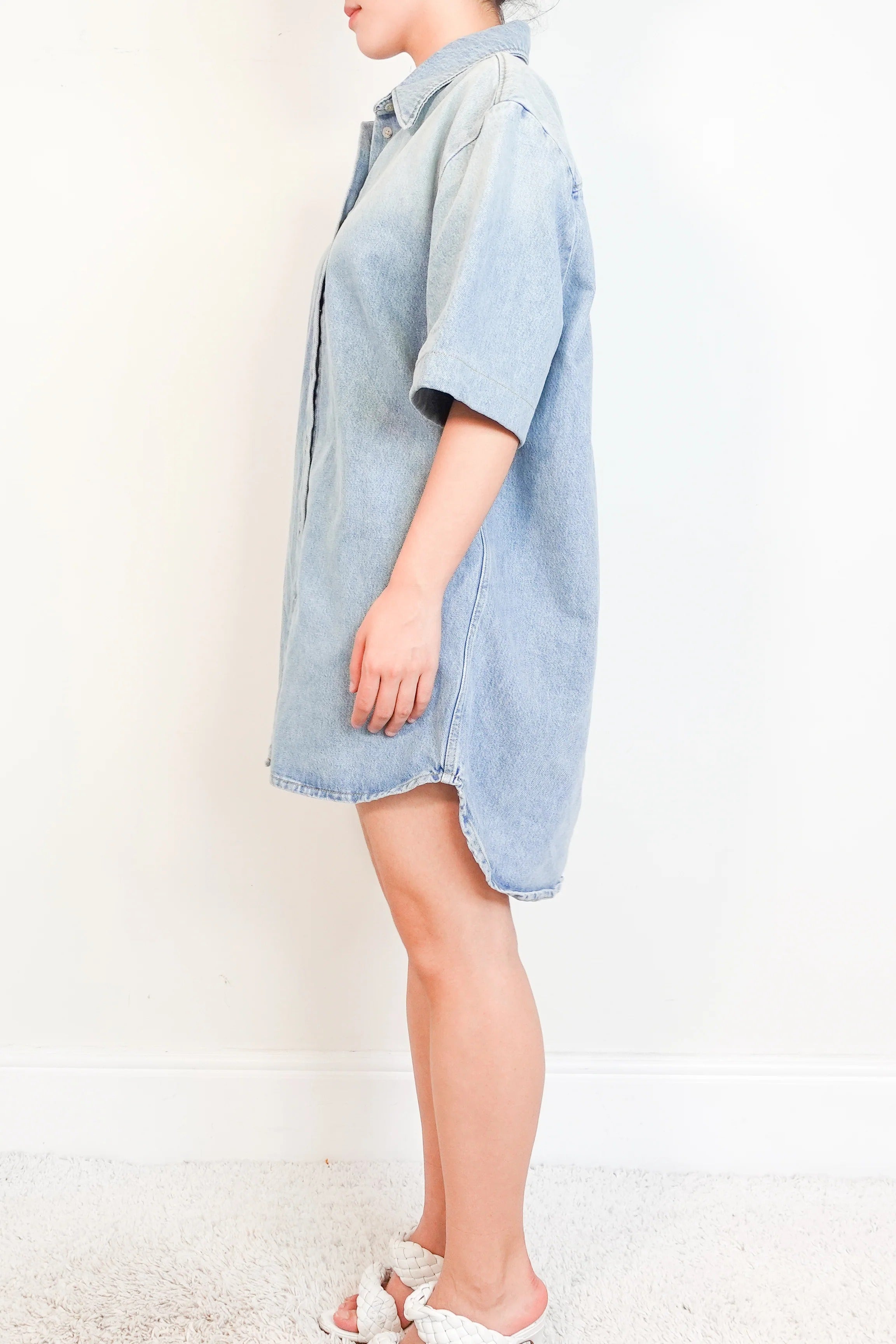 blue denim shirt dress