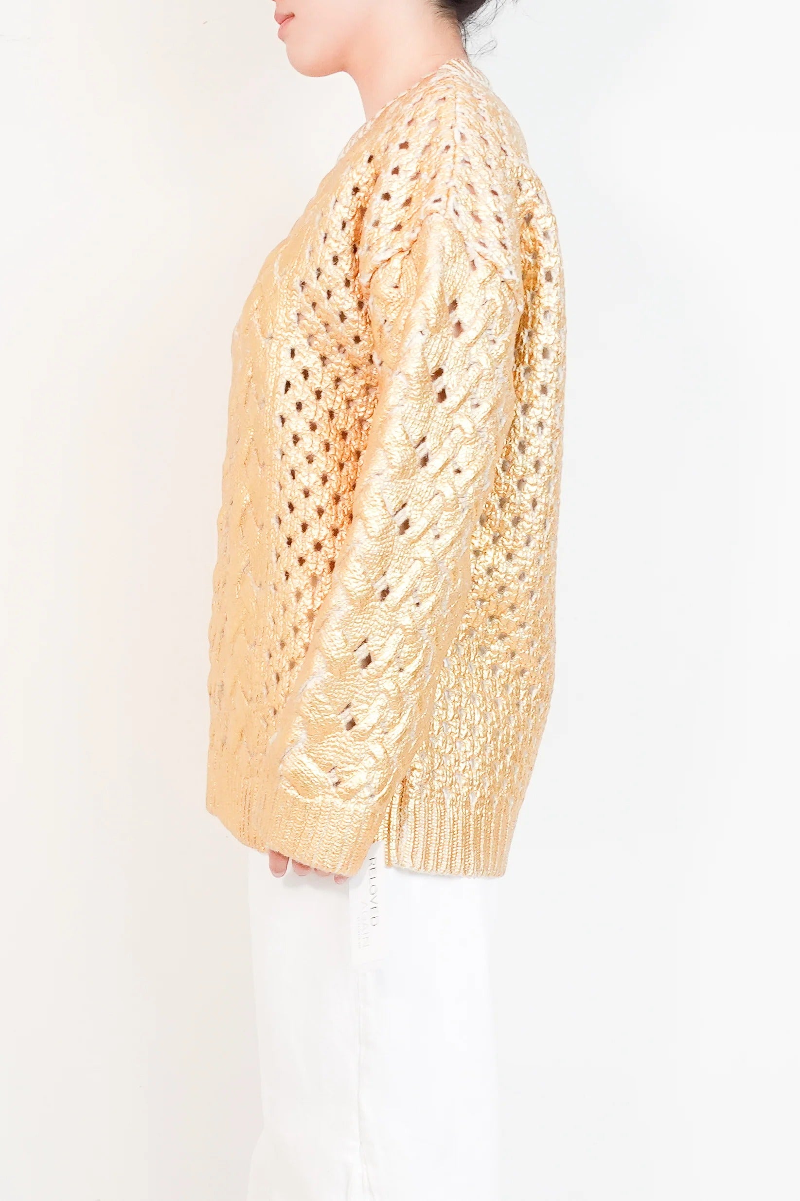 gold metallic effect jumper